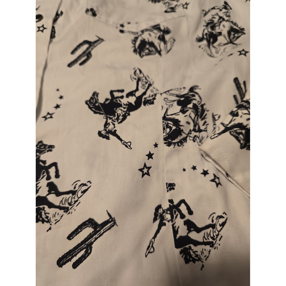 Wrangler Retro Western Pearl Snap Cowgirl Shirt Womens Med White Black 112330046 - Picture 2 of 12